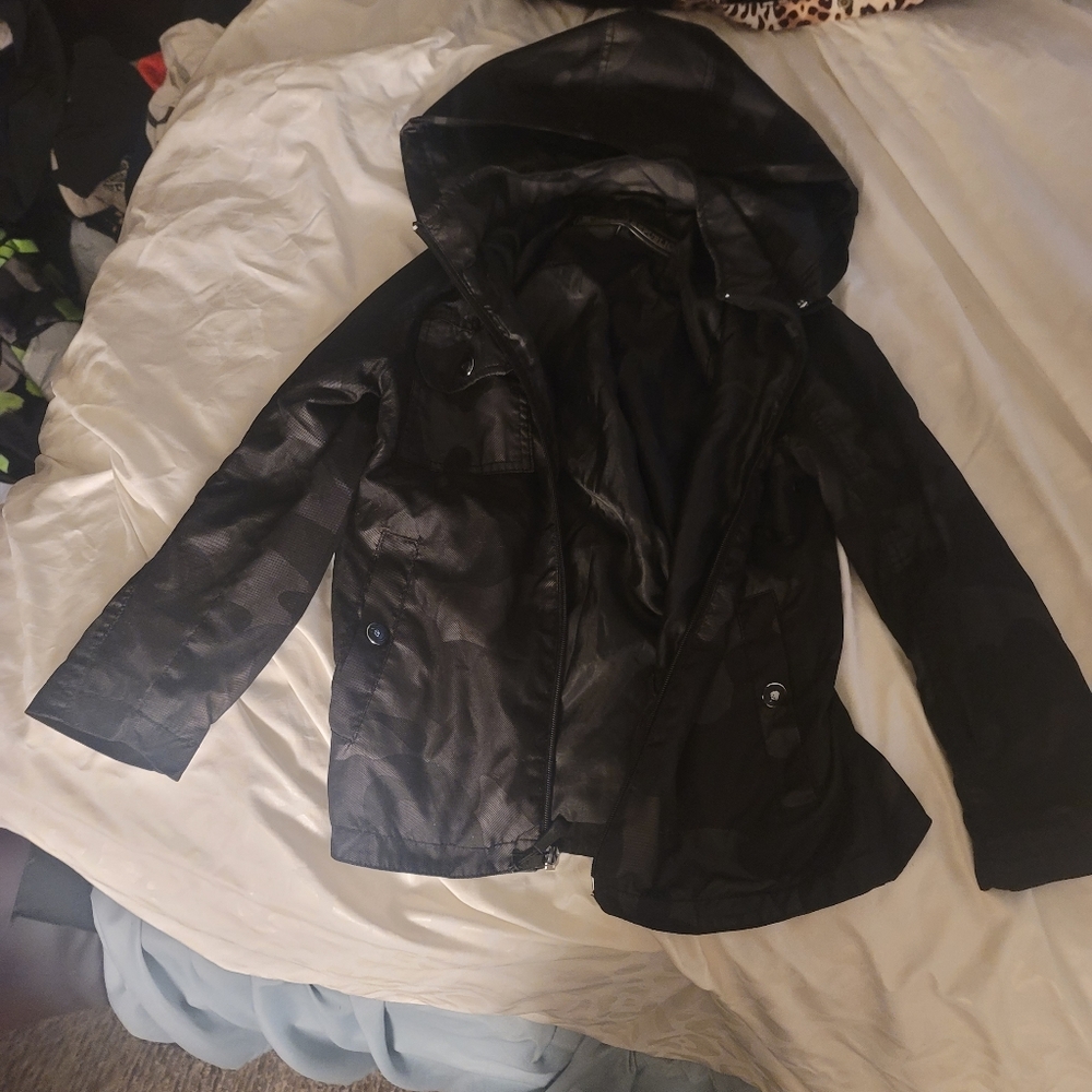 Boys black camo windbreaker